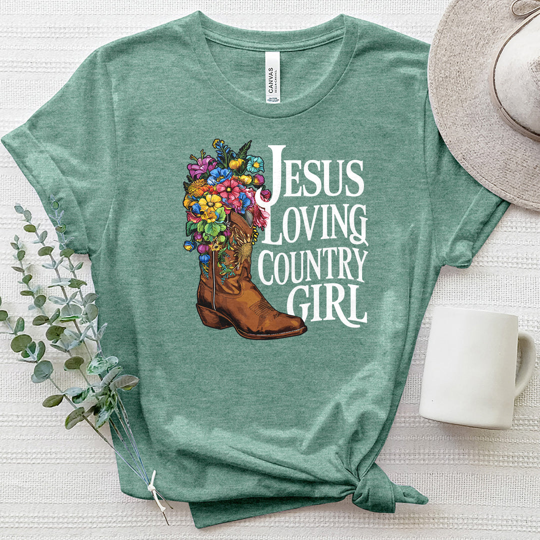 Jesus Loving Country Girl Heathered Tee