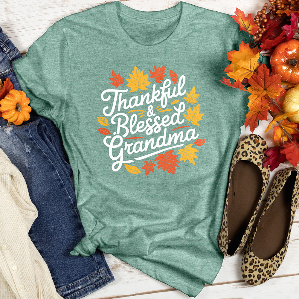 Thankful & Blessed Grandma Heathered Tee