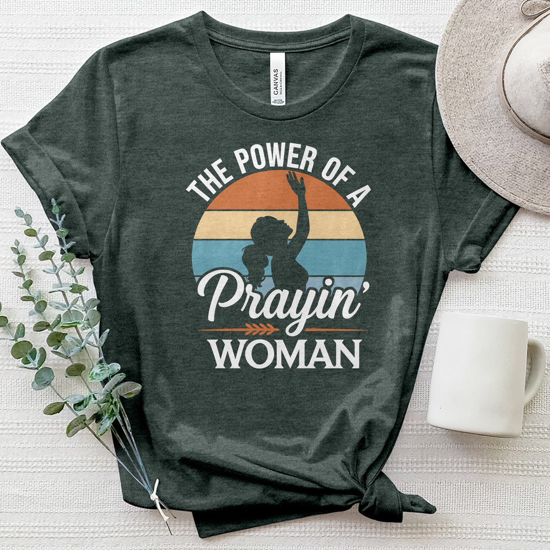 The Power Of A Prayin Woman Heathered Tee