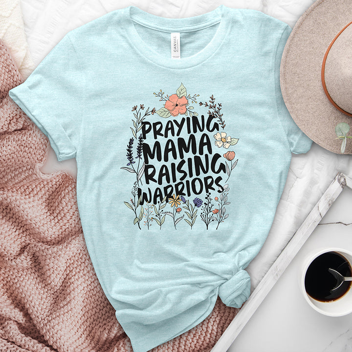 Praying Mama Raising Warriors Heathered Tee