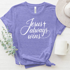 Jesus Always Wins 2 Heathered Tee