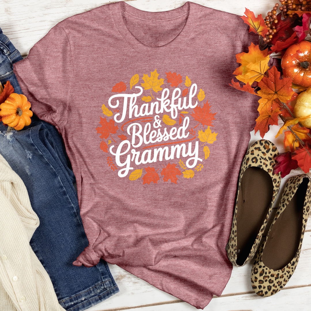 Thankful & Blessed Grammy Heathered Tee