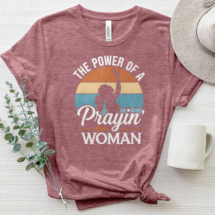 The Power Of A Prayin Woman Heathered Tee