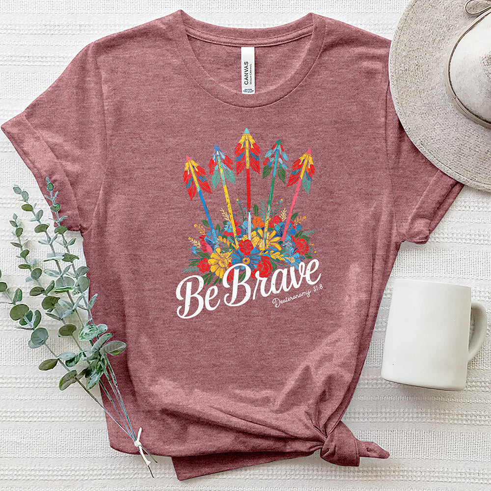 Be Brave Floral Arrows Heathered Tee