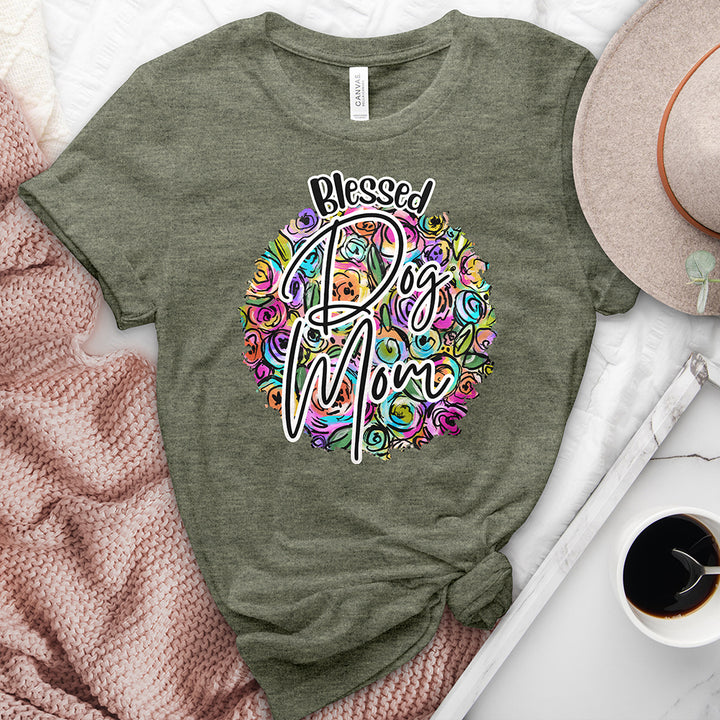 Blessed Dog Mom Heathered Tee