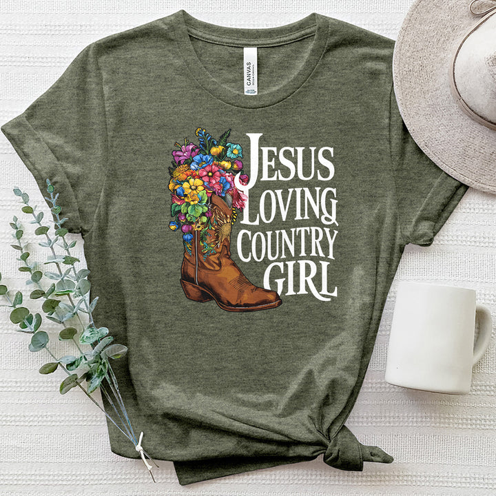 Jesus Loving Country Girl Heathered Tee