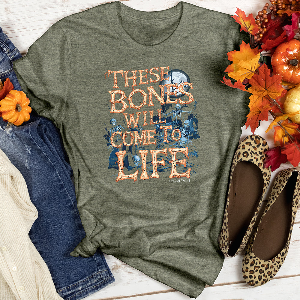 These Bones Will Come to Life Haunted Graveyard Heathered Tee