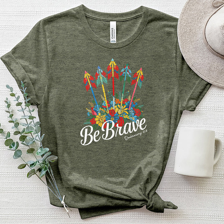 Be Brave Floral Arrows Heathered Tee