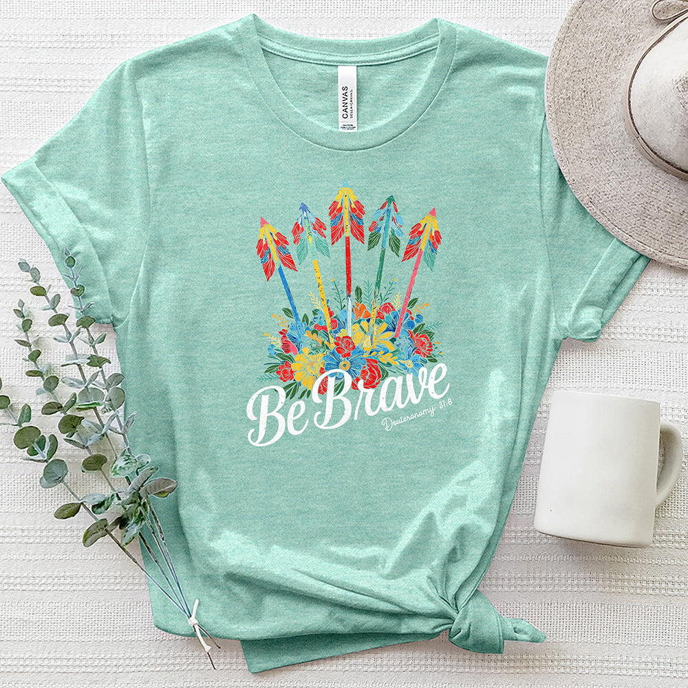 Be Brave Floral Arrows Heathered Tee