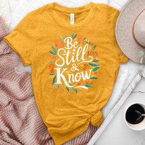 Be Still & Know Colorful Flower Heathered Tee