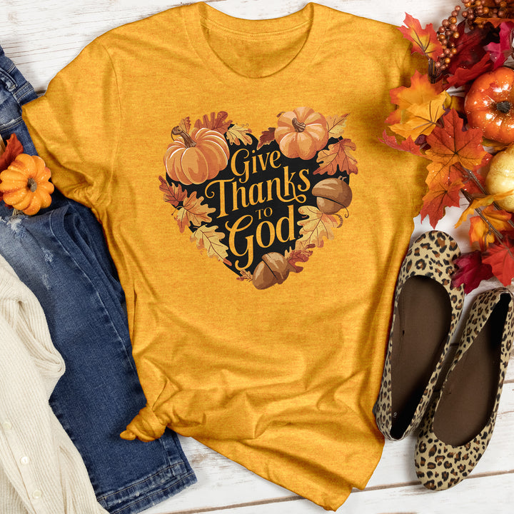 Give Thanks To God Heathered Tee