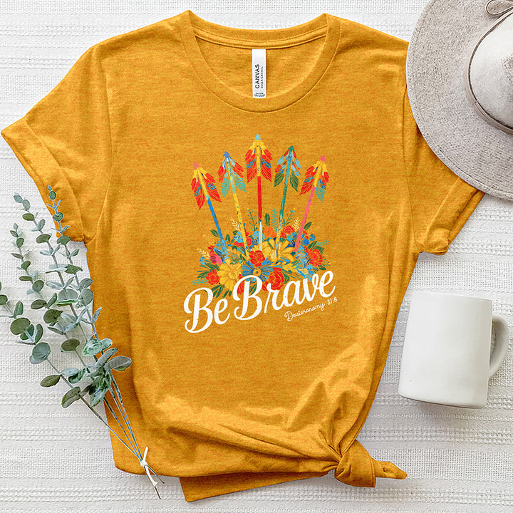 Be Brave Floral Arrows Heathered Tee