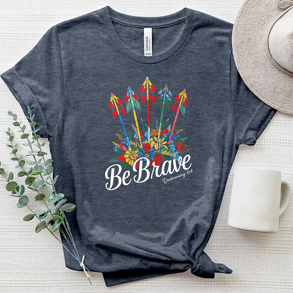 Be Brave Floral Arrows Heathered Tee