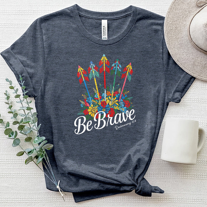 Be Brave Floral Arrows Heathered Tee