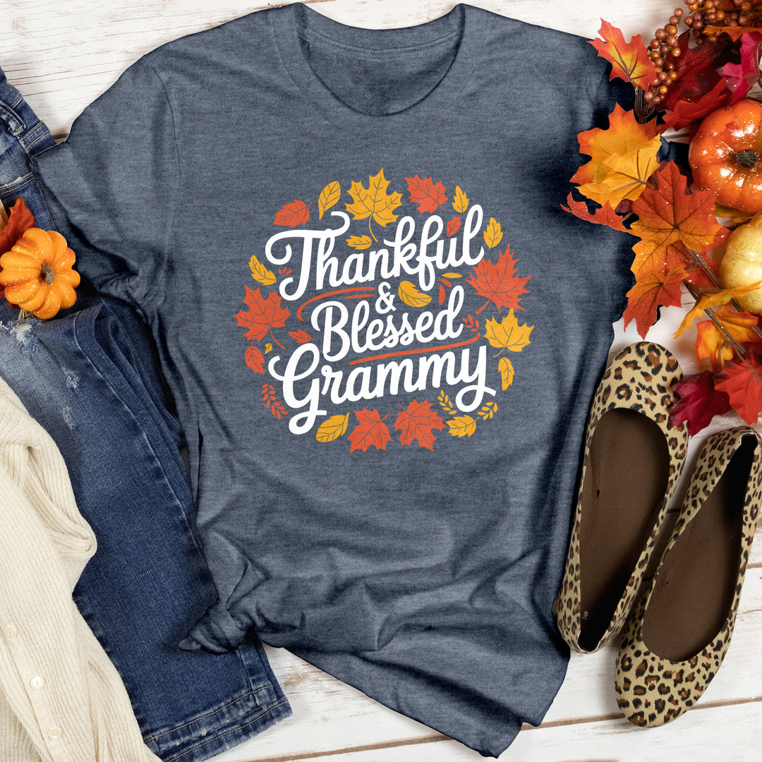 Thankful & Blessed Grammy Heathered Tee