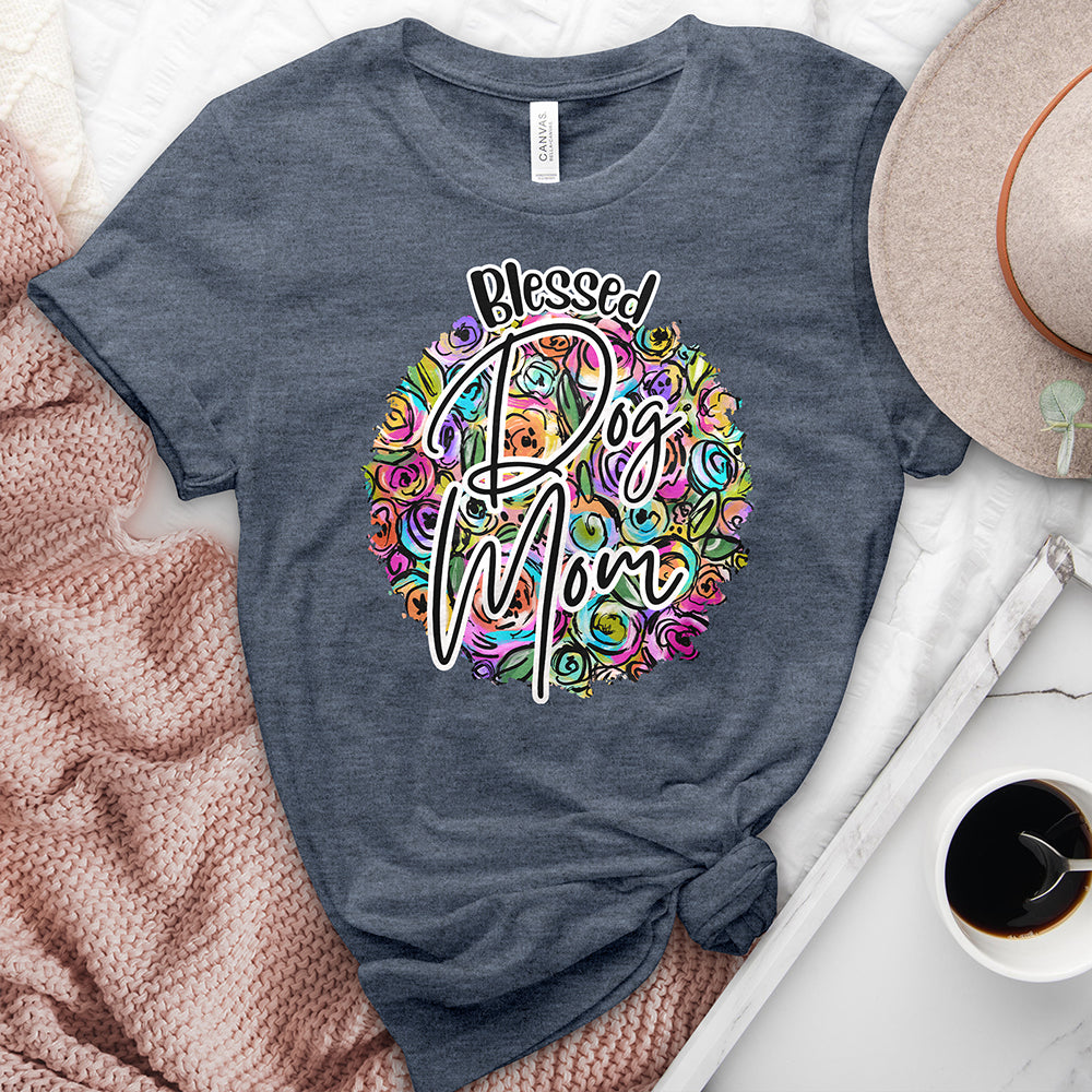 Blessed Dog Mom Heathered Tee