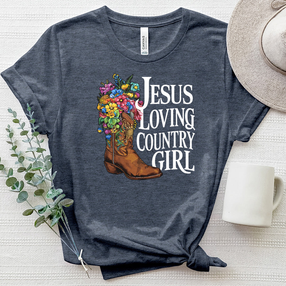 Jesus Loving Country Girl Heathered Tee