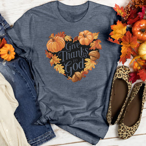 Give Thanks To God Heathered Tee