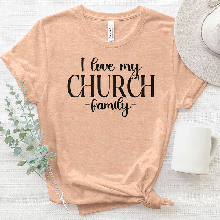 I Love My Church Crew Heathered Tee