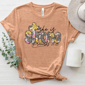 She is Strong Heathered Tee