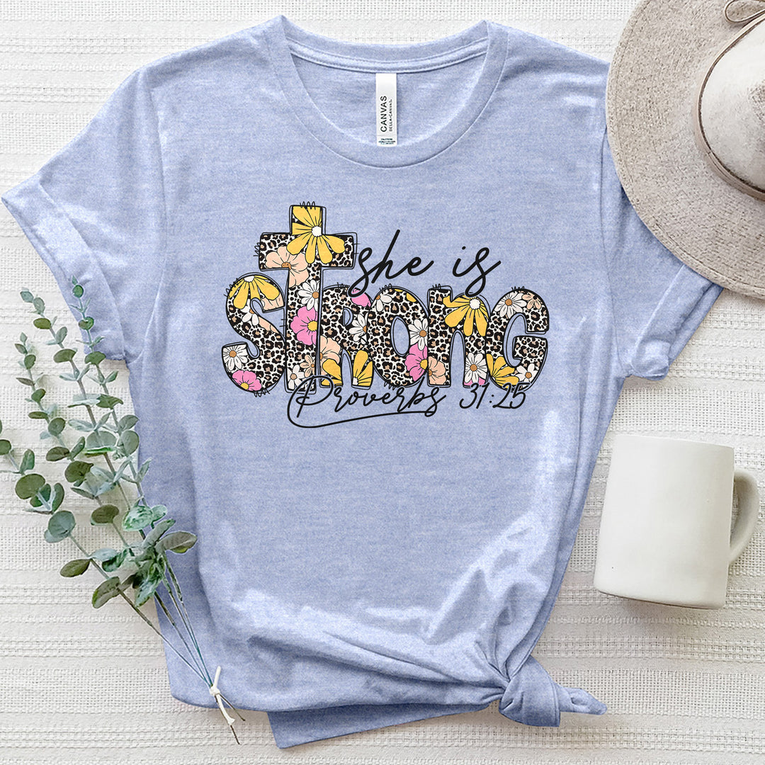 She is Strong Heathered Tee