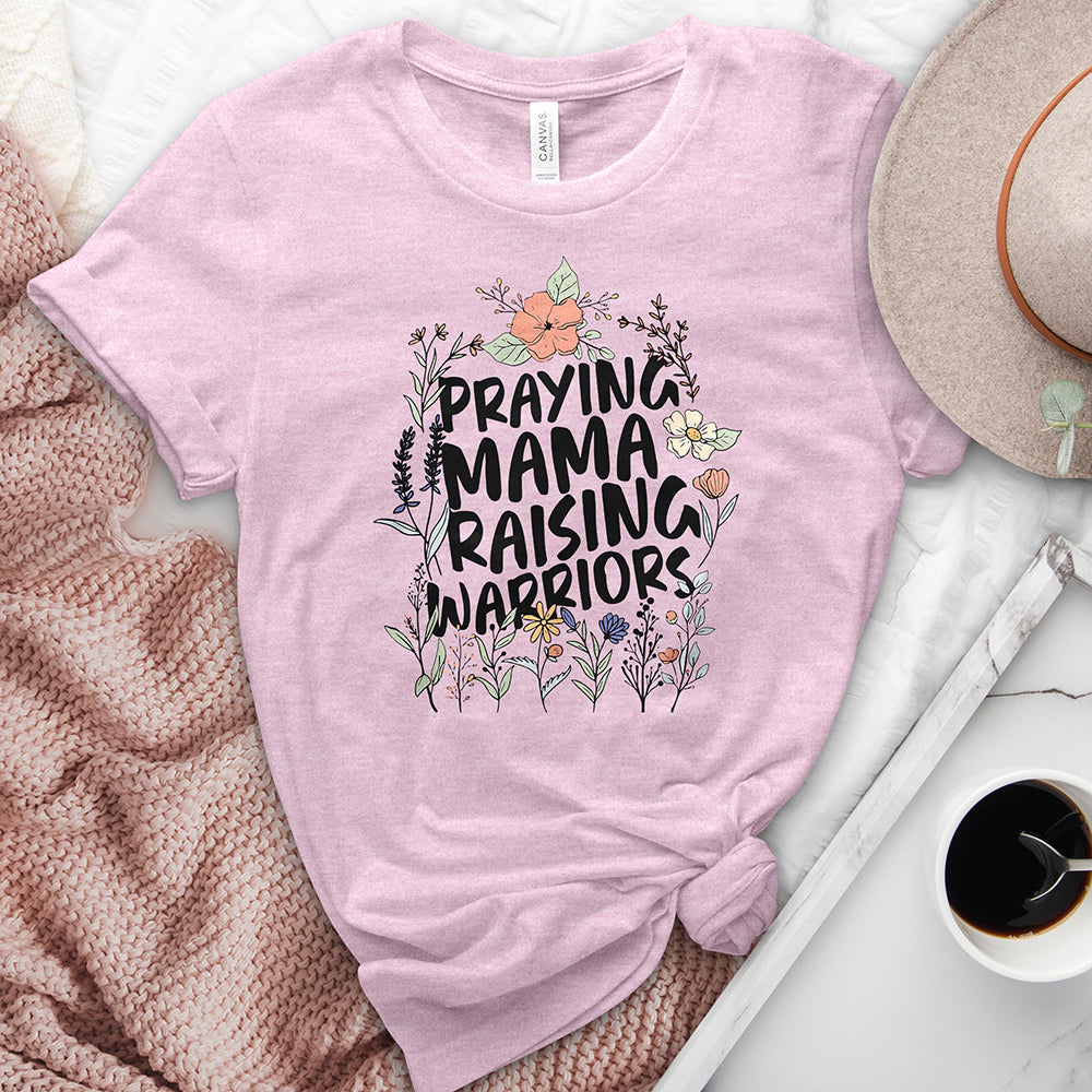 Praying Mama Raising Warriors Heathered Tee