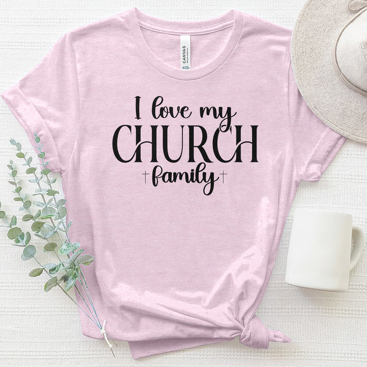 I Love My Church Crew Heathered Tee