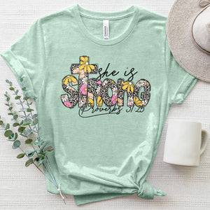 She is Strong Heathered Tee