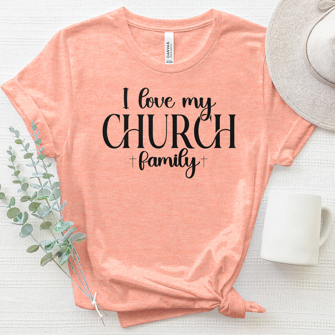 I Love My Church Crew Heathered Tee