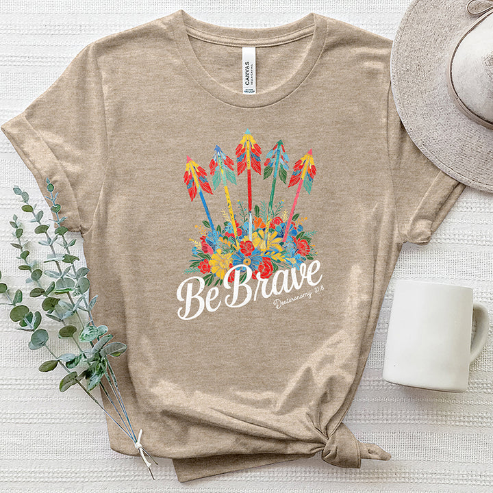 Be Brave Floral Arrows Heathered Tee