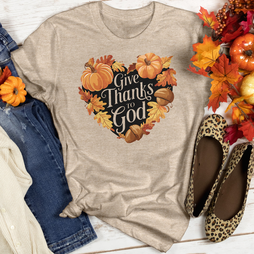 Give Thanks To God Heathered Tee