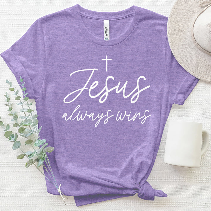 Jesus Always Wins Heathered Tee