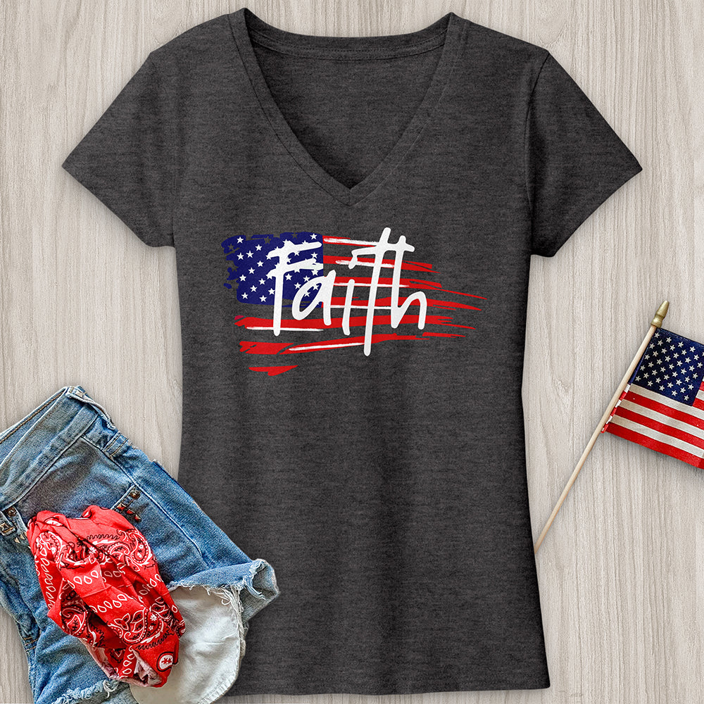 Faith Flag V-Neck Tee