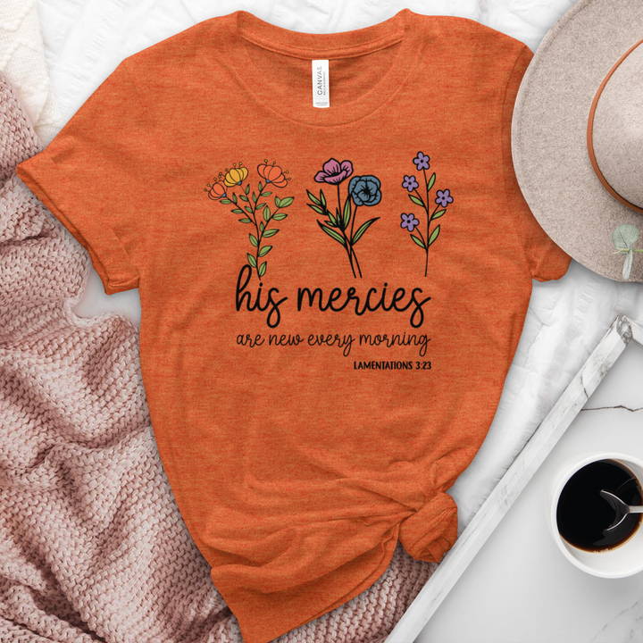 His Mercies Heathered Tee