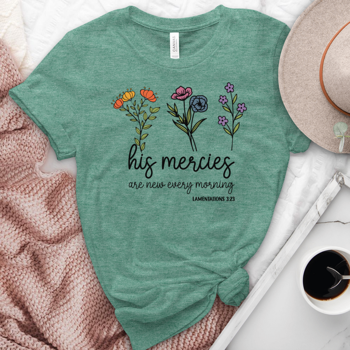 His Mercies Heathered Tee