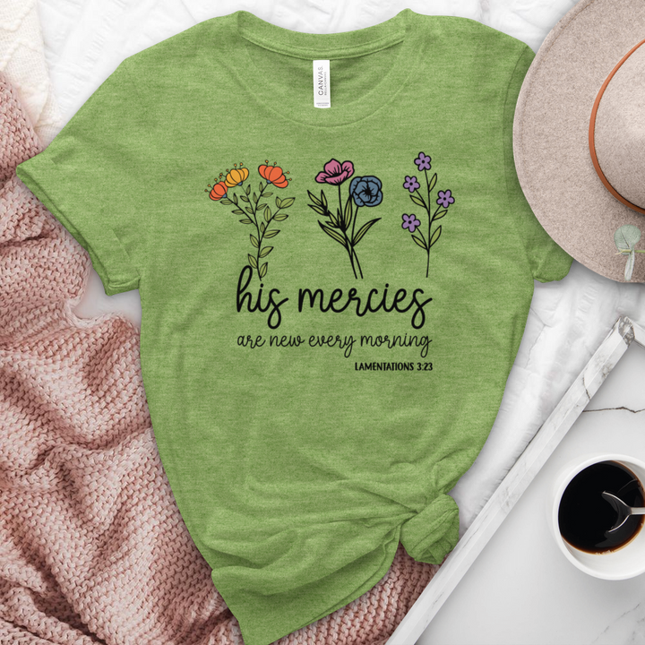 His Mercies Heathered Tee