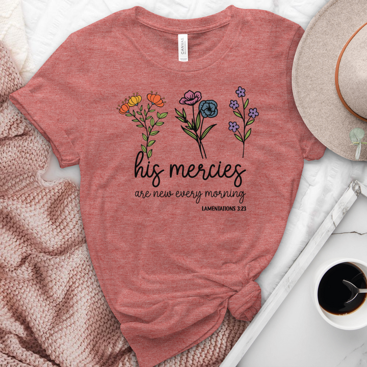 His Mercies Heathered Tee