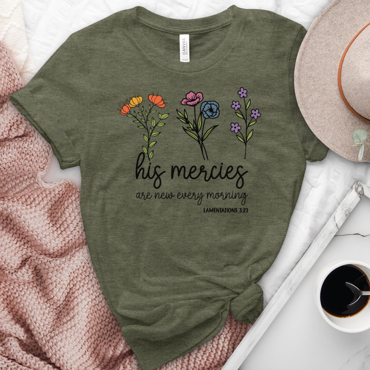 His Mercies Heathered Tee