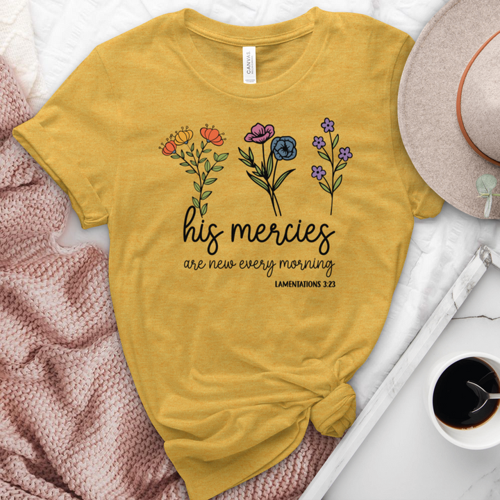 His Mercies Heathered Tee