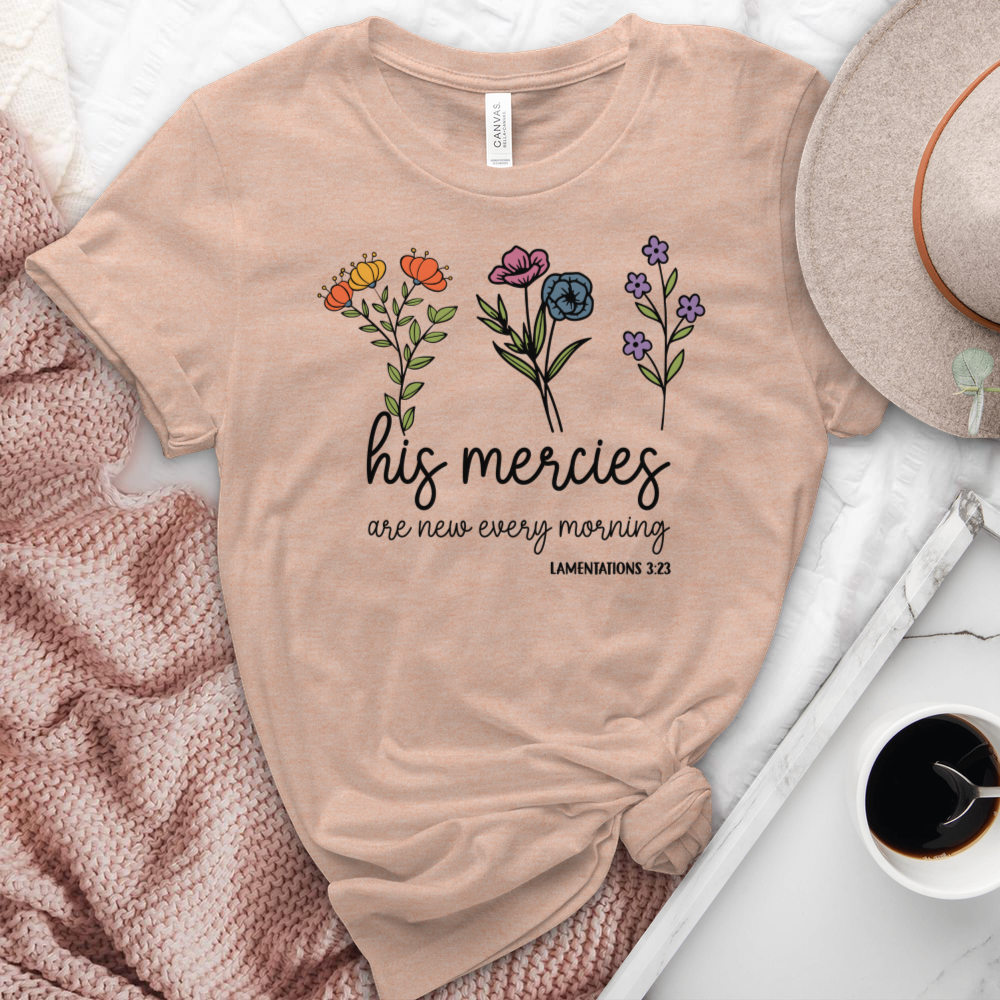 His Mercies Heathered Tee