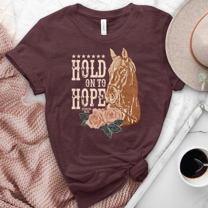 Hold On To Hope Horse Heathered Tee