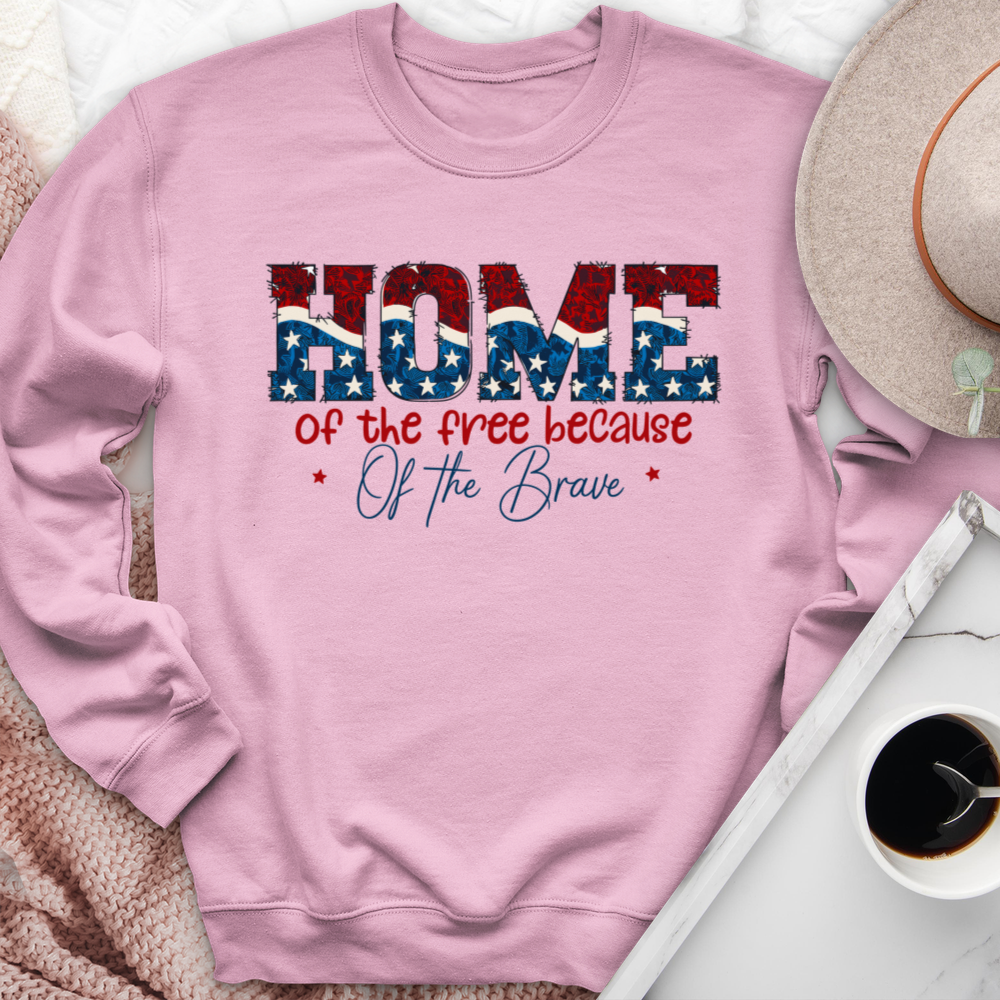 Home Of The Free Because Of The Brave Crewneck