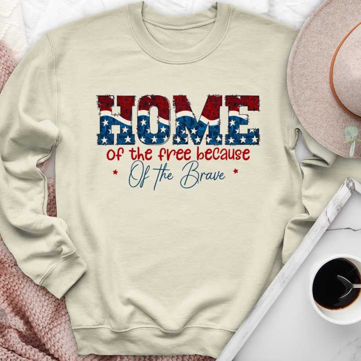 Home Of The Free Because Of The Brave Crewneck