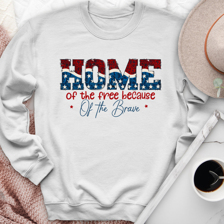 Home Of The Free Because Of The Brave Crewneck