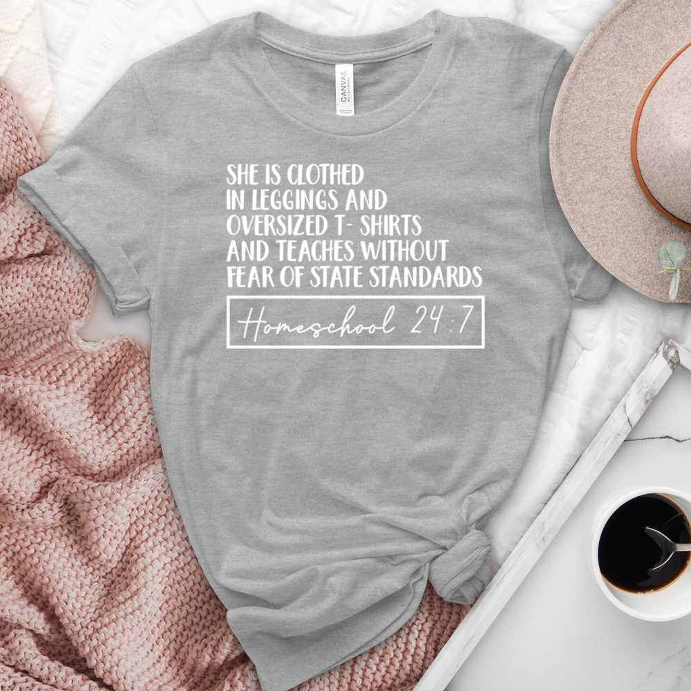 Homeschool 24:7 Heathered  Tee