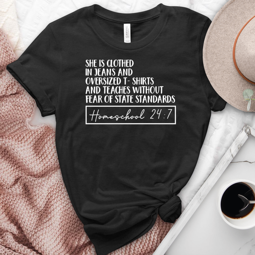 Homeschool 24:7 Heathered Tee