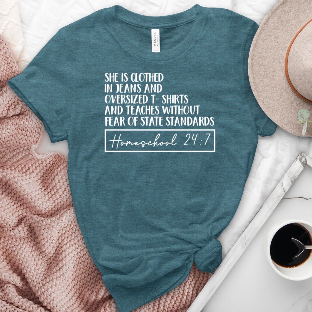 Homeschool 24:7 Heathered Tee