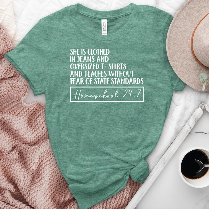 Homeschool 24:7 Heathered Tee