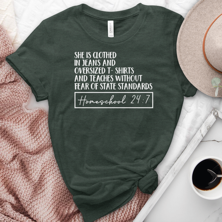 Homeschool 24:7 Heathered Tee