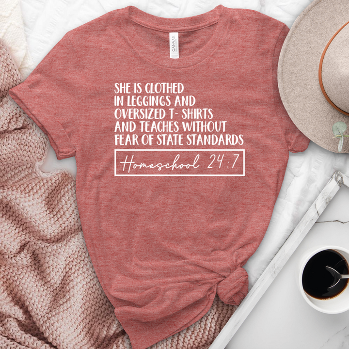 Homeschool 24:7 Heathered  Tee